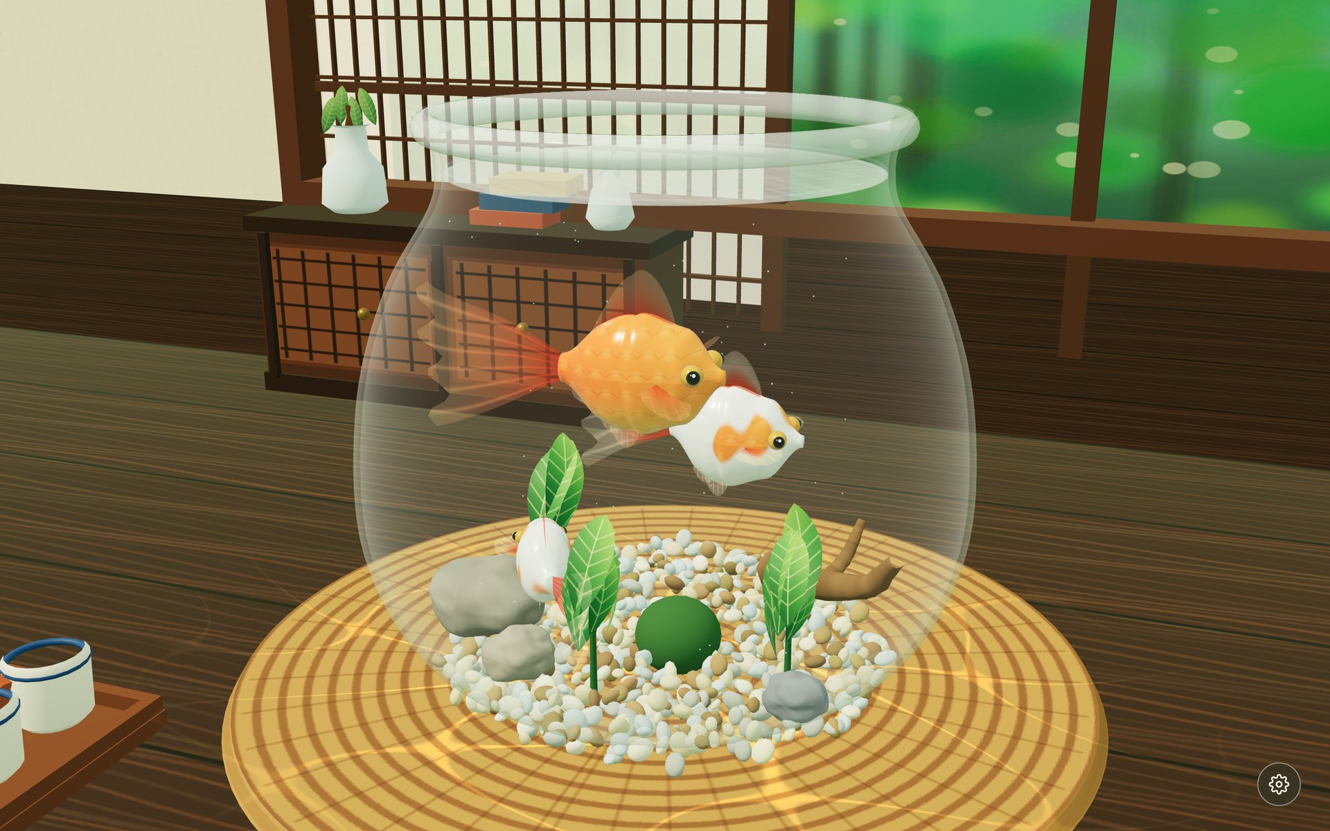 癒しの金魚鉢のデモを開く(昼の画面のスクリーンショット)